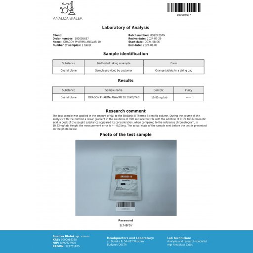 Anavar 10 (Oxandrolone) - Oxandrolone - Dragon Pharma, Europe