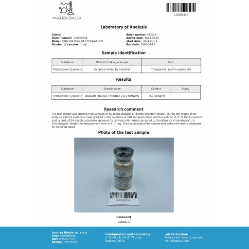 Cypionat 250 - Testosterone Cypionate - Dragon Pharma, Europe