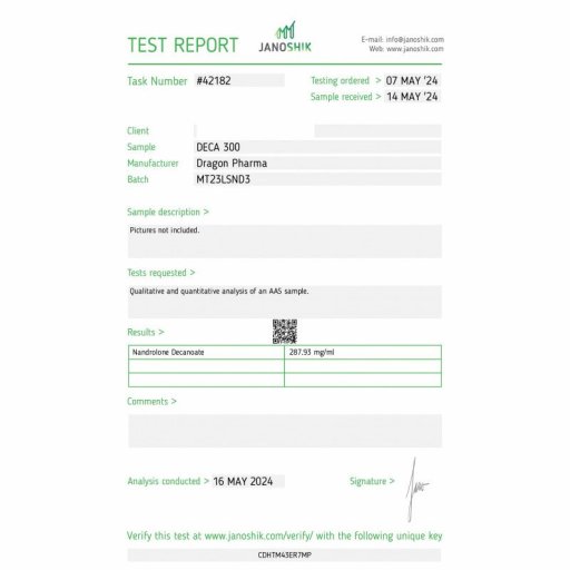 Deca 300 - Nandrolone Decanoate - Dragon Pharma, Europe