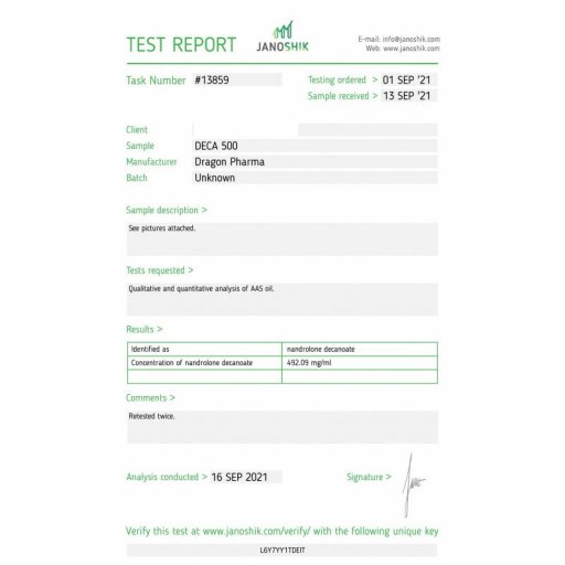 Deca 500 - Nandrolone Decanoate - Dragon Pharma, Europe