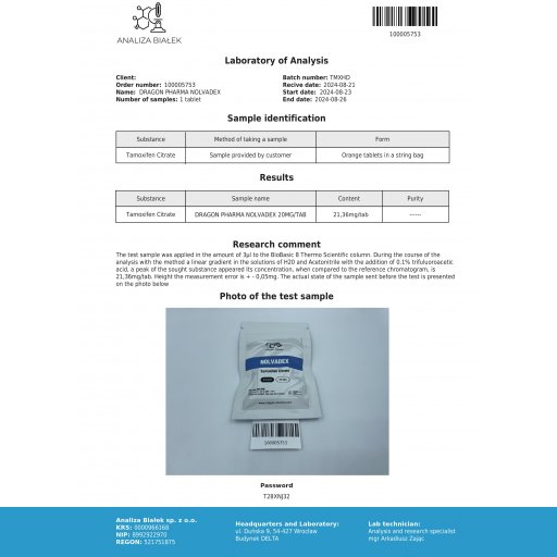 Nolvadex - Tamoxifen Citrate - Dragon Pharma, Europe