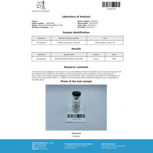 Semaglutide 5mg - Semaglutide - Dragon Pharma, Europe