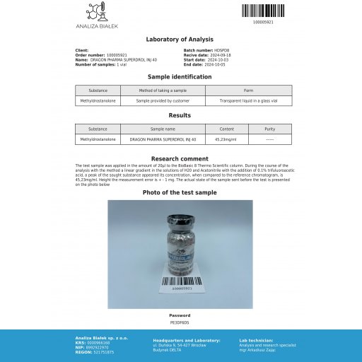 Superdrol Inj - Methyldrostanolone - Dragon Pharma, Europe