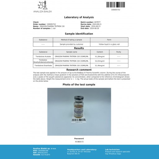 Tri-Tren 150 (Tr-Tren) - Trenbolone Acetate,Trenbolone Hexahydrobenzylcarbonate,Trenbolone Enanthate - Dragon Pharma, Europe