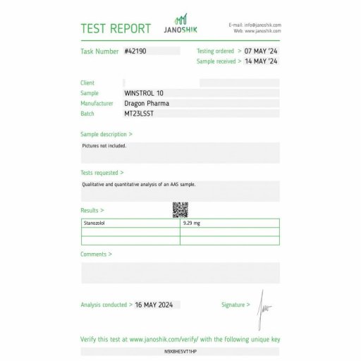 Winstrol 10 mg - Stanozolol - Dragon Pharma, Europe